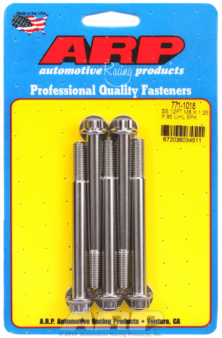 ARP Fastner M8 x 1.25 x 85 12pt SS bolts 771-1018