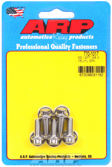 ARP Fastner M6 x 1.00 x 16 12pt SS bolts 770-1017