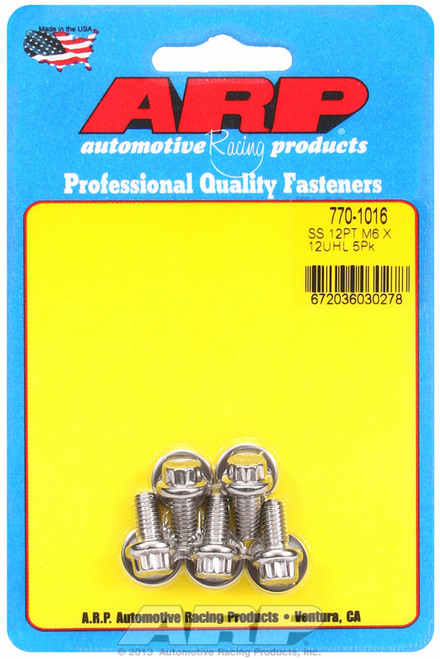 ARP Fastner M6 x 1.00 x 12 12pt SS bolts 770-1016