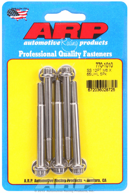 ARP Fastner M6 x 1.00 x 65 12pt SS bolts 770-1010