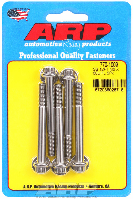 ARP Fastner M6 x 1.00 x 60 12pt SS bolts 770-1009