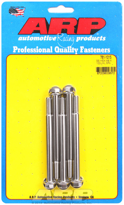ARP Fastner M8 x 1.25 x 100 hex SS bolts 761-1015