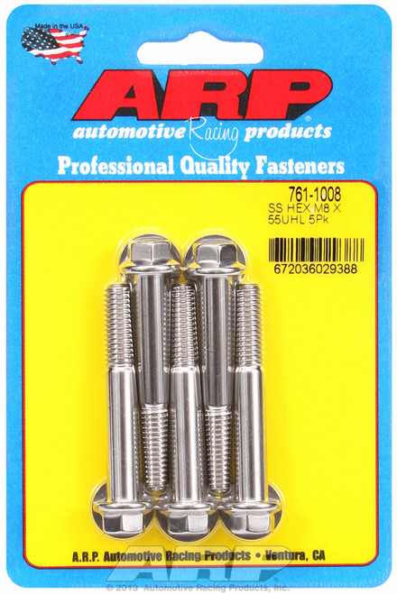 ARP Fastner M8 x 1.25 x 55 hex SS bolts 761-1008