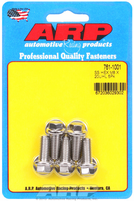ARP Fastner M8 x 1.25 x 20 hex SS bolts 761-1001