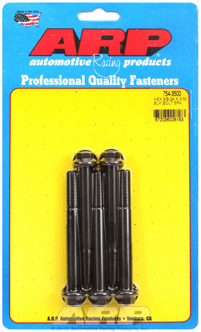 ARP Fastner 3 8-24 x 3.500 hex 7 16 wrenching black oxide bolts 754-3500