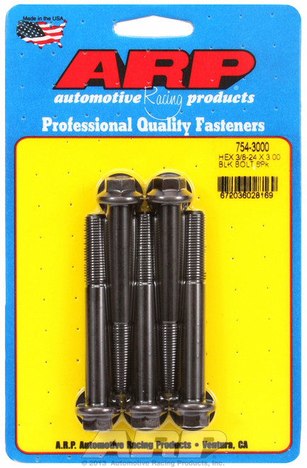 ARP Fastner 3 8-24 x 3.000 hex 7 16 wrenching black oxide bolts 754-3000