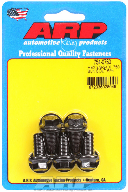 ARP Fastner 3 8-24 x .750 hex 7 16 wrenching black oxide bolts 754-0750