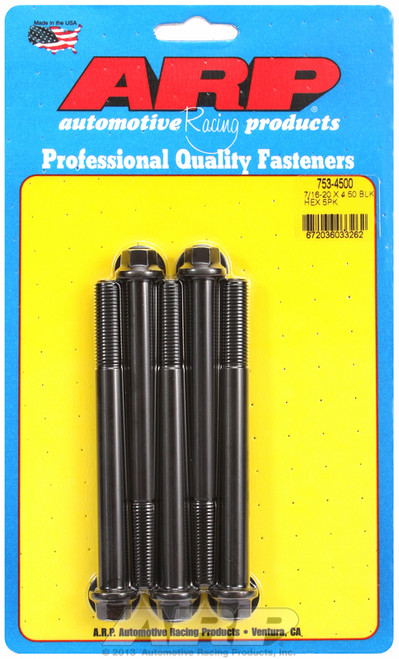 ARP Fastner 7 16-20 x 4.500 hex black oxide bolts 753-4500