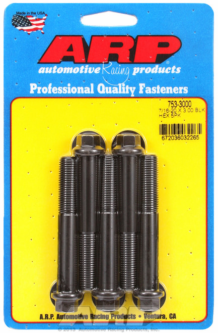 ARP Fastner 7 16-20 x 3.000 hex black oxide bolts 753-3000