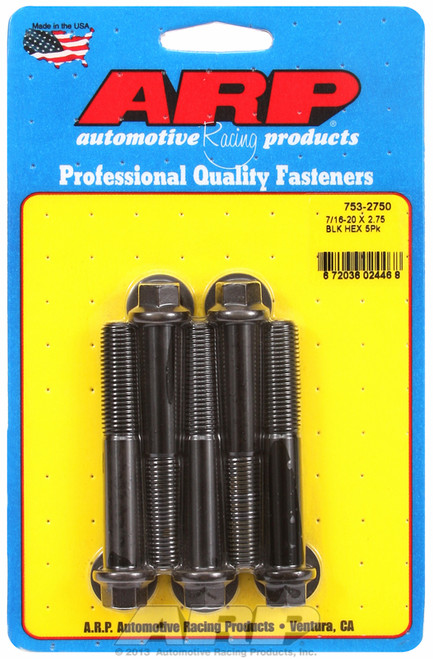 ARP Fastner 7 16-20 x 2.750 hex black oxide bolts 753-2750