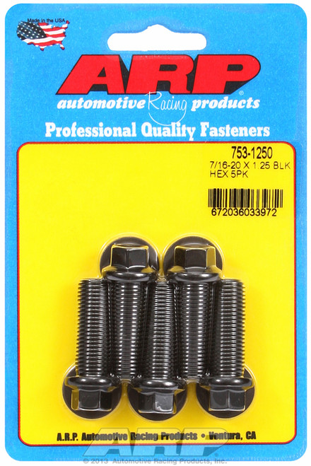 ARP Fastner 7 16-20 x 1.250 hex black oxide bolts 753-1250