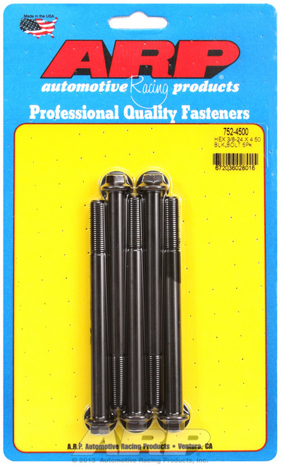 ARP Fastner 3 8-24 x 4.500 hex black oxide bolts 752-4500