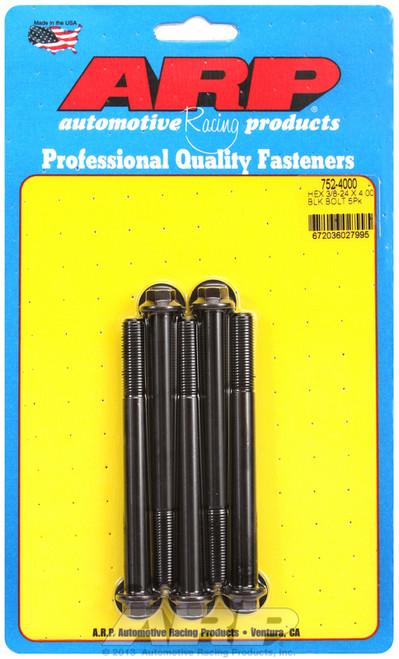 ARP Fastner 3 8-24 x 4.000 hex black oxide bolts 752-4000