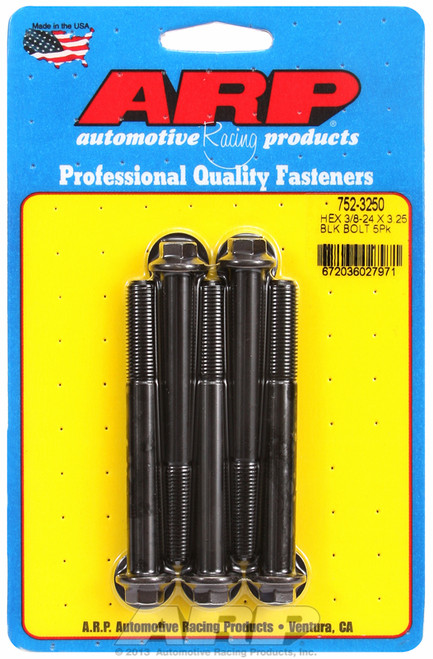 ARP Fastner 3 8-24 x 3.250 hex black oxide bolts 752-3250