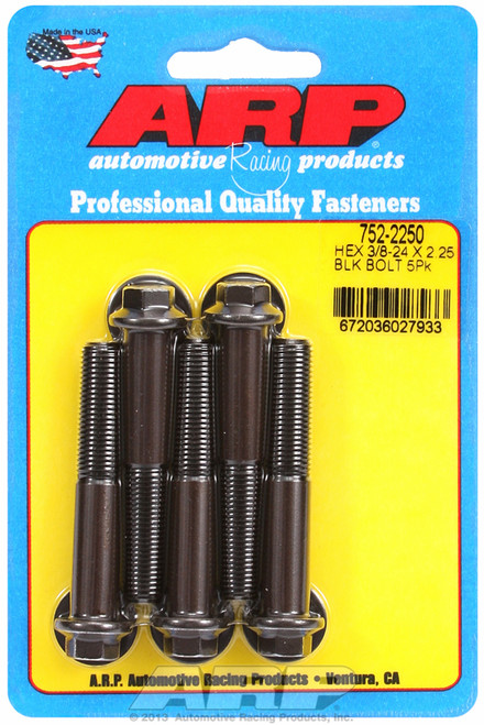 ARP Fastner 3 8-24 x 2.250 hex black oxide bolts 752-2250
