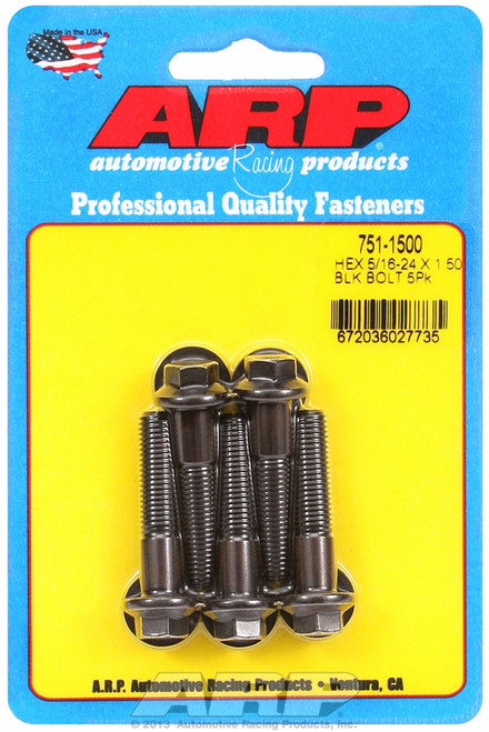 ARP Fastner 5 16-24 x 1.500 hex black oxide bolts 751-1500