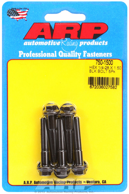 ARP Fastner 1 4-28 x 1.500 hex black oxide bolts 750-1500