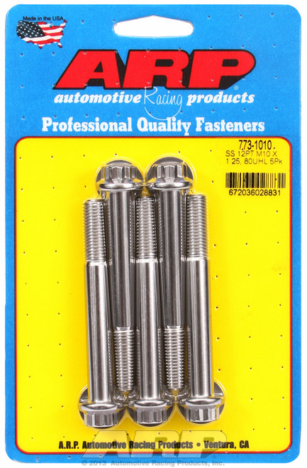 ARP Fastner M10 x 1.25 x 80 12pt SS bolts 773-1010