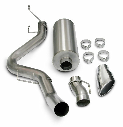 Dodge 03-07 Ram 2500 5.9L Cummins Diesel Cc Mc Single Side Exit W Single Hydroformed 4.0 In. Tip Exhaust System W Reflective Sound Cancellation (Rsc) AND Tips