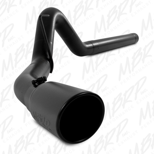 MBRP 2007 2009 Dodge Ram 2500 3500 Cummins 6.7L Black Coated 4 Filter Back Single Side Exit S6120BLK