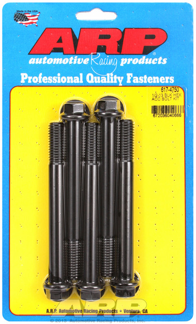 ARP Fastner 1 2-13 x 4.750 hex black oxide bolts 617-4750