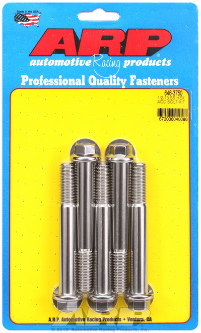 ARP Fastner 1 2-13 x 3.750 hex SS bolts 646-3750