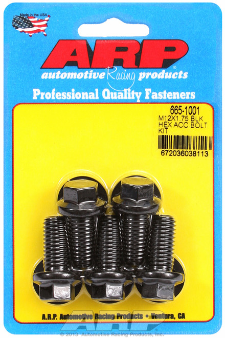 ARP Fastner M12 x 1.75 x 25 hex black oxide bolts 665-1001