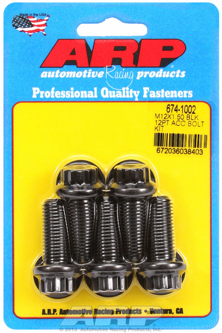 ARP Fastner M12 x 1.50 x 30 12pt black oxide bolts 674-1002