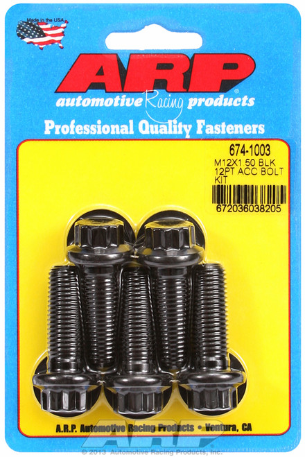 ARP Fastner M12 x 1.50 x 35 12pt black oxide bolts 674-1003