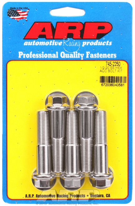 ARP Fastner 1 2-20 x 2.250 hex SS bolts 745-2250