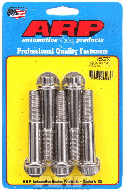 ARP Fastner 1 2-20 x 2.750 12pt SS bolts 755-2750