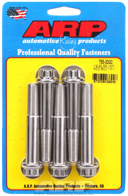 ARP Fastner 1 2-20 x 3.000 12pt SS bolts 755-3000