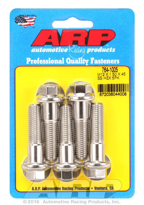 ARP Fastner M12 x 1.50 x 45 hex SS bolts 764-1005