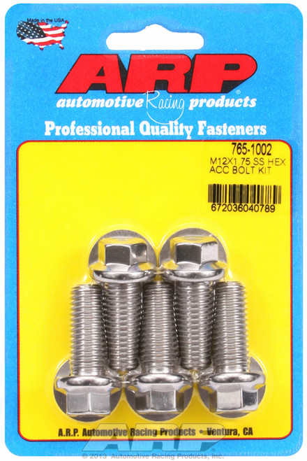 ARP Fastner M12 x 1.75 x 30 hex SS bolts 765-1002