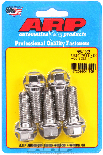 ARP Fastner M12 x 1.75 x 35 hex SS bolts 765-1003