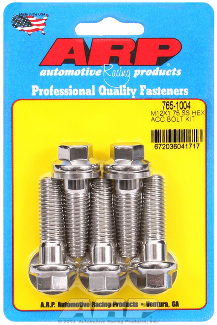 ARP Fastner M12 x 1.75 x 40 hex SS bolts 765-1004