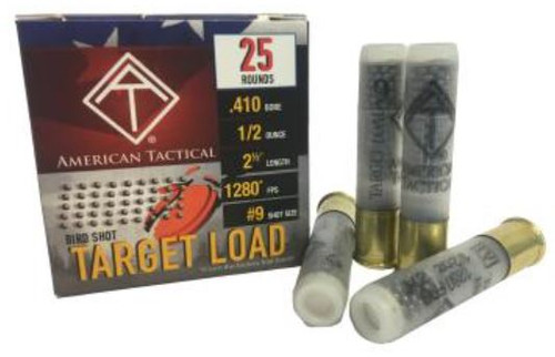 ATI .410ga 2.5" Target Load Shotgun Shells - #9 | 1/2 oz. | 1280 fps | 1 Case (10 boxes/250rds)