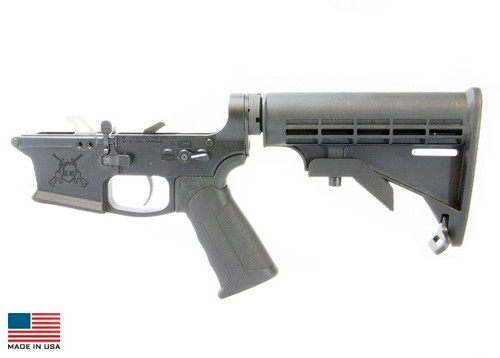 KE Arms KE-9 Billet Complete Glock 9mm Lower - Black | M4 Buttstock | Xtech Grip | SLT Trigger | Ambi Selector | Ambi Mag Catch