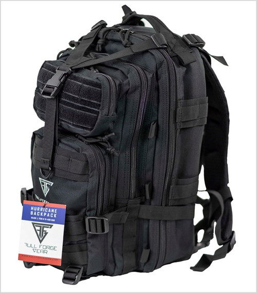 Full Forge Gear Hurricane Tactical Backpack - Black | 18"x11"x11"