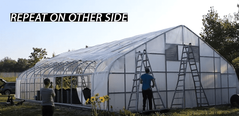 How To Install TWO Layers of Inflated Greenhouse Plastic | Tutorial