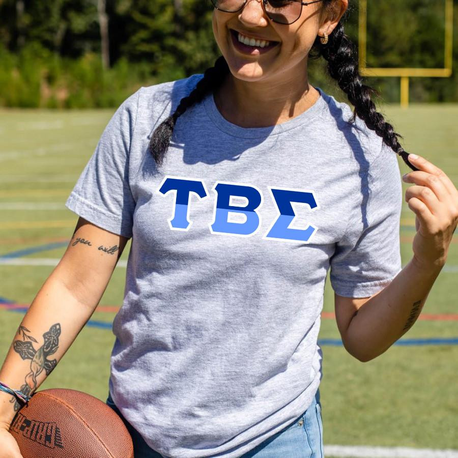 Tau Beta Sigma Two Tone Greek Lettered Tee. - Greek Gear