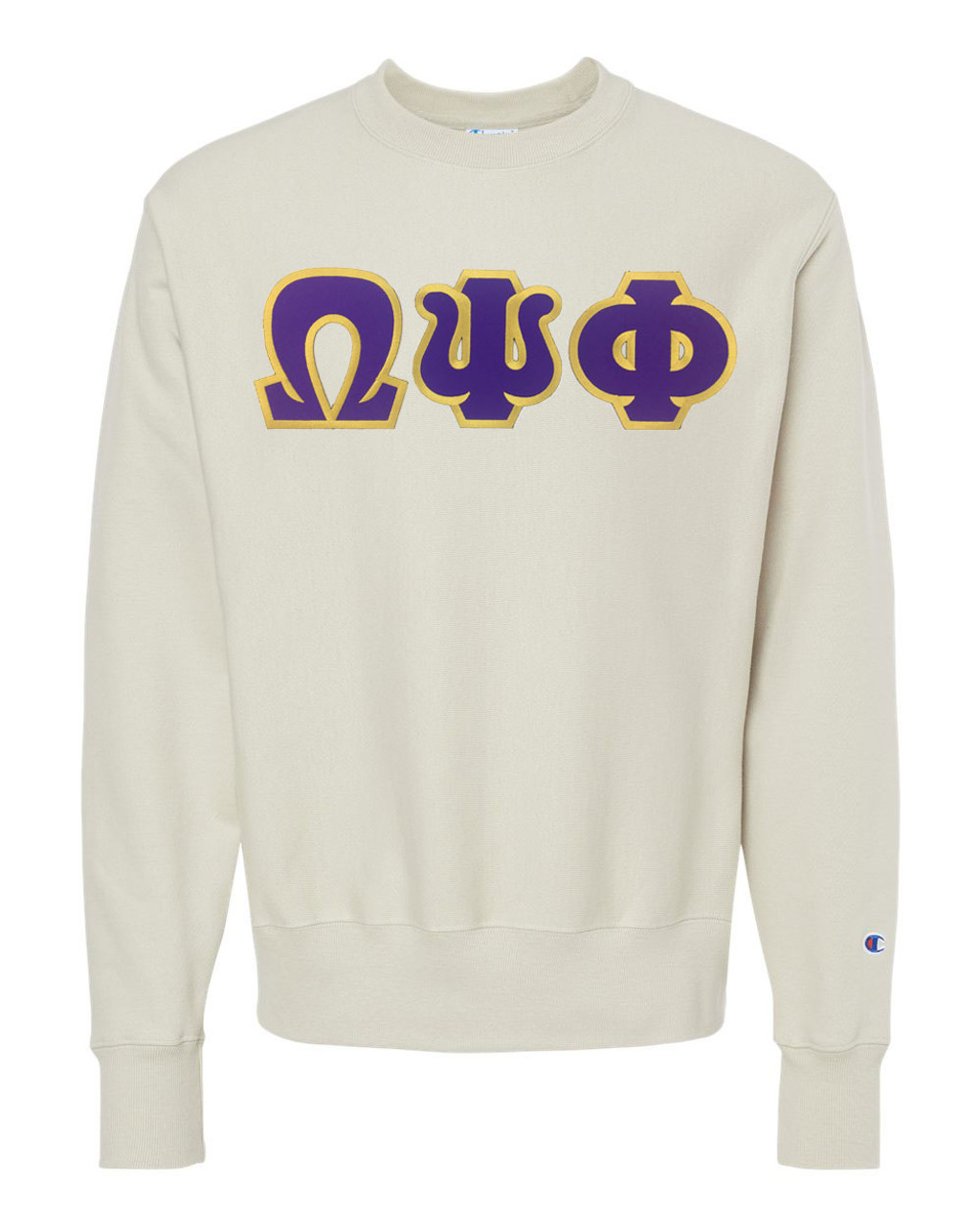 Omega Psi Phi Lettered Champion Crewneck Sweatshirt - Greek Gear