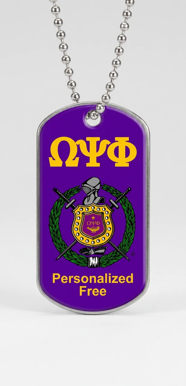 Psi Tags Omega Psi Phi Personalized Dog Tags - Greek Gear