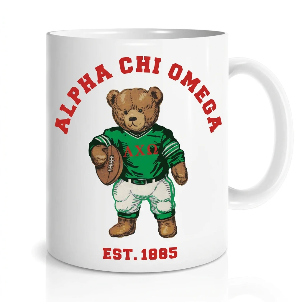 Alpha Pen Alpha Chi Omega Teddy Bear Coffee Mug