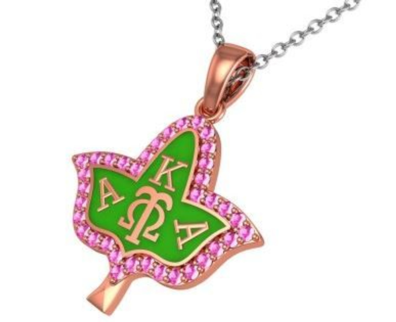 alpha kappa alpha ivy leaf necklace