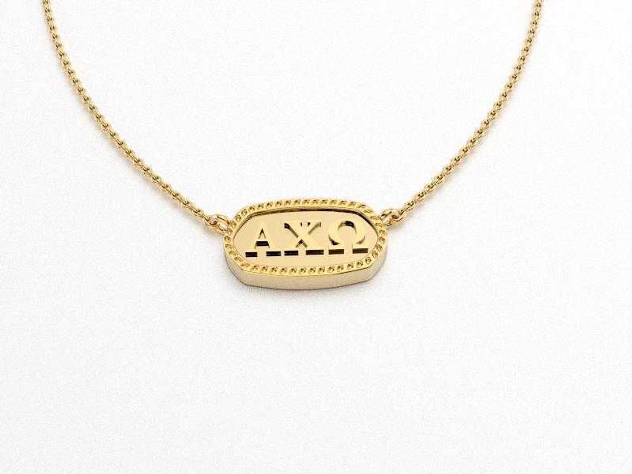 Dainty Alpha Chi Omega Round Disc Necklace, Alpha Chi Omega Sorority Jewelry  | eBay