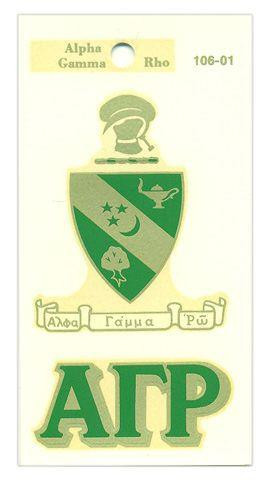 Alpha Rho Greek Alpha Gamma Rho Crest - Shield Decal - Greek Gear