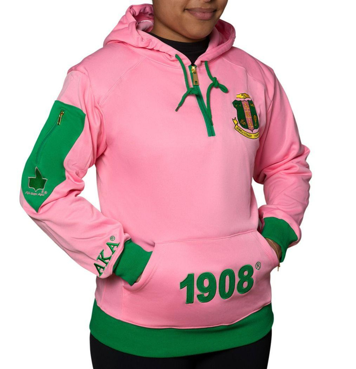 Alpha Kappa Alpha Sweatshirt - Q-Zip AKA Hoodie - Greek Gear