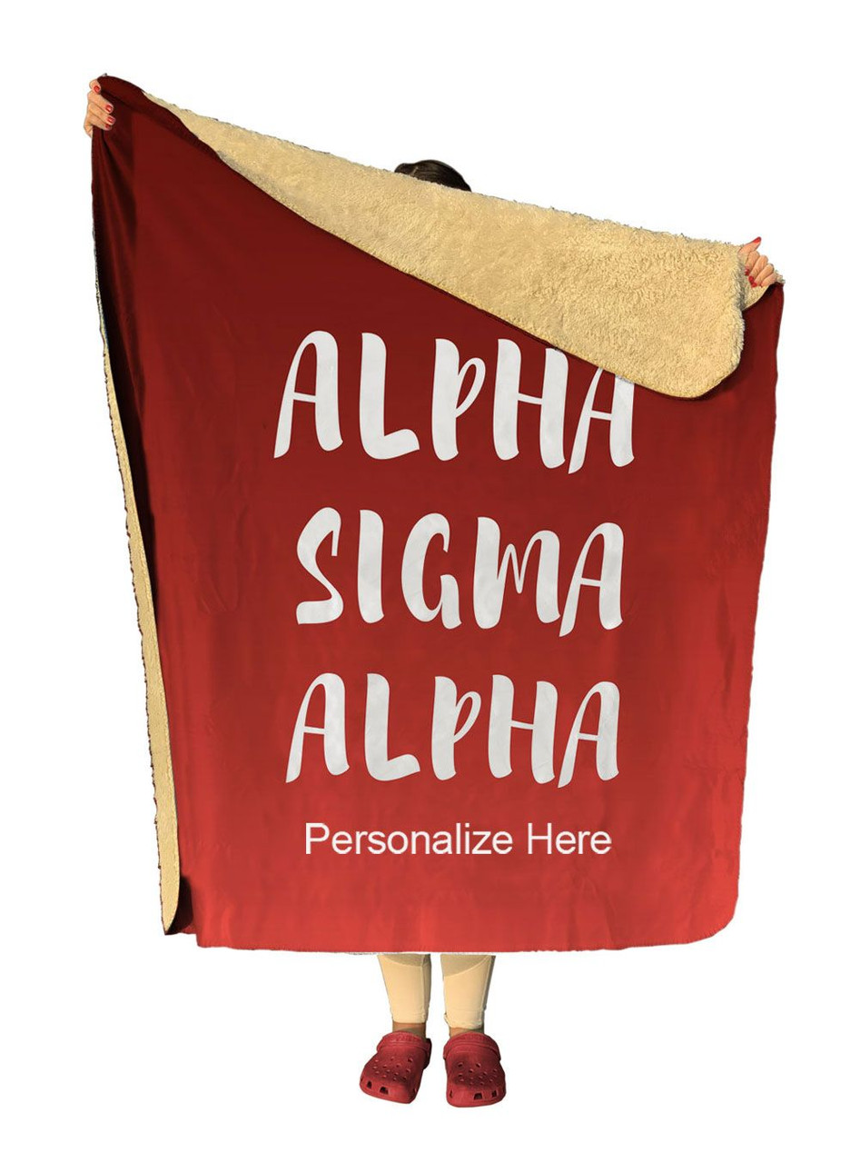 Alpha Sigma Alpha Gradient Sherpa Lap Blanket Greek Gear