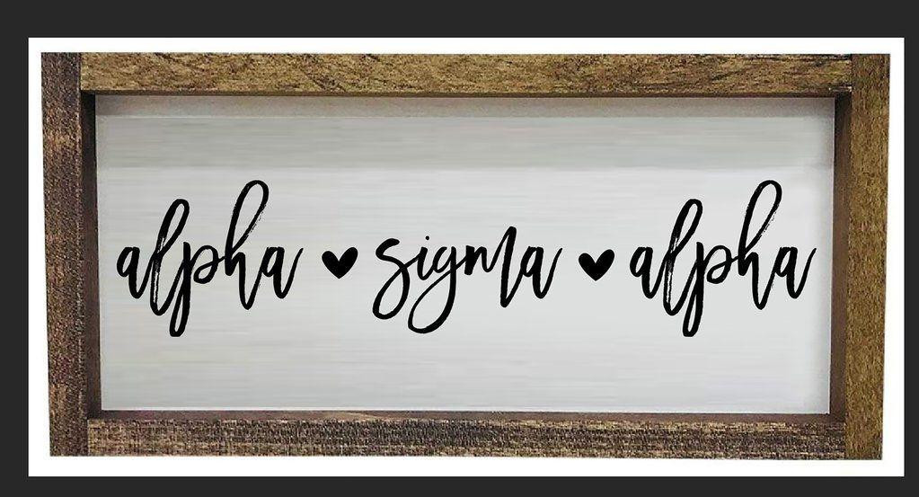 Alpha Sigma Alpha Script Wooden Signs - Greek Gear